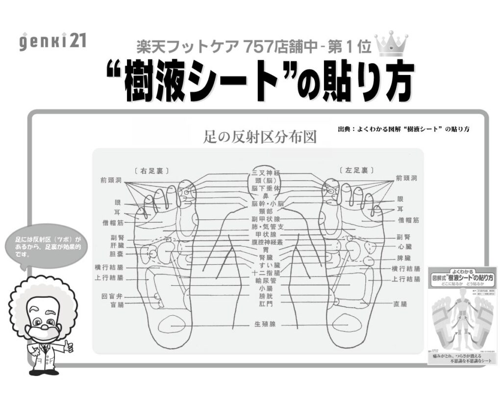 genki21足裏樹液シートの貼り方(表紙)