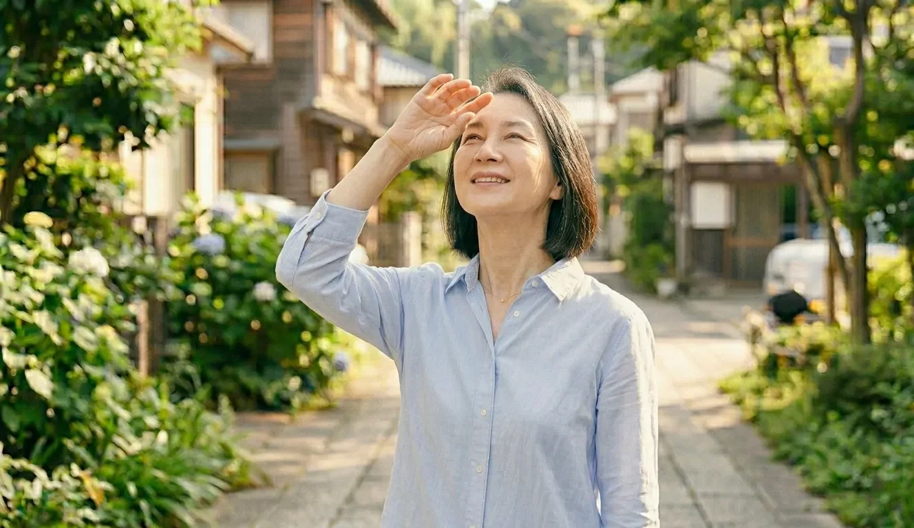 紫外線対策を意識する50代女性のイメージ
