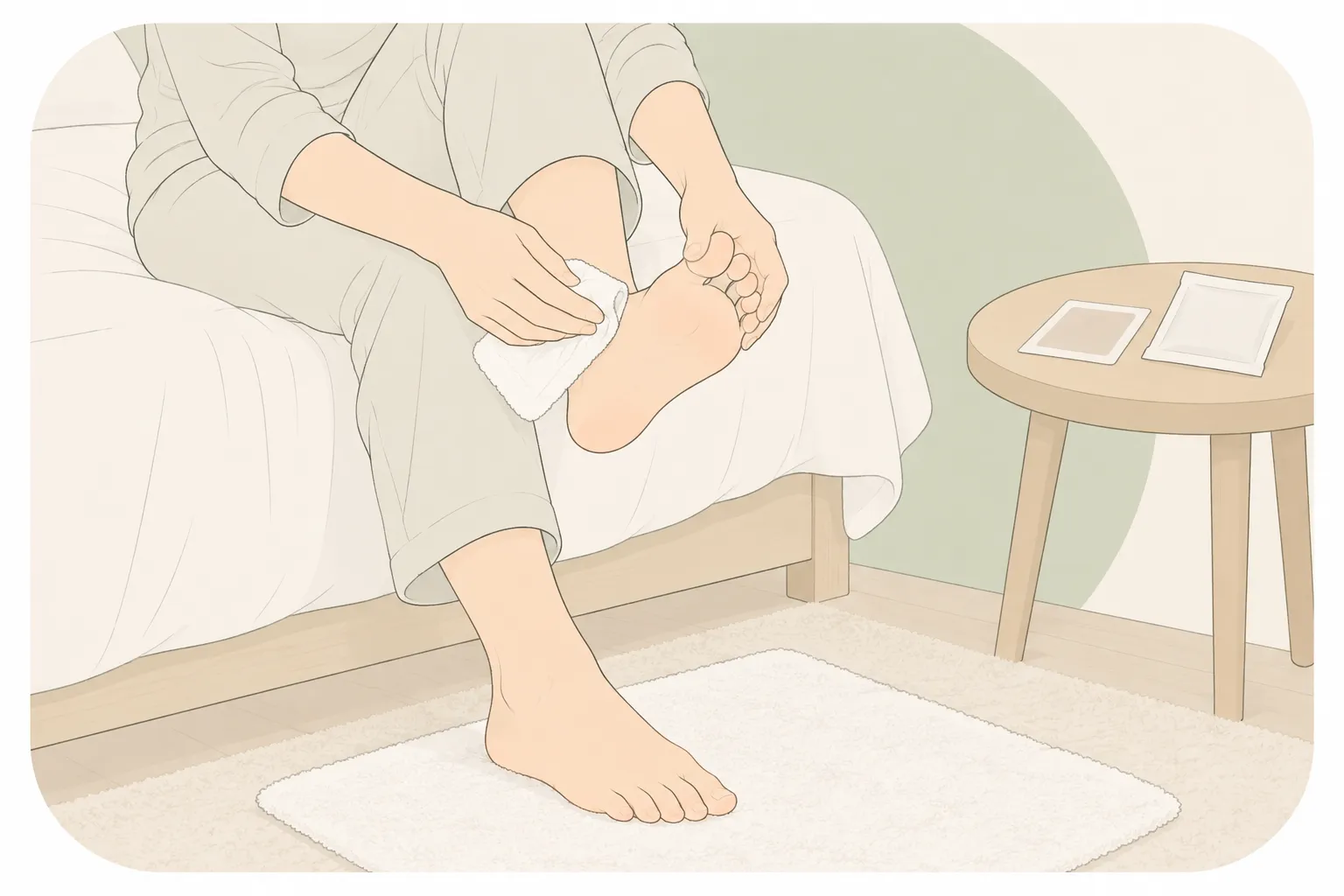 足裏シート 貼り方 手元