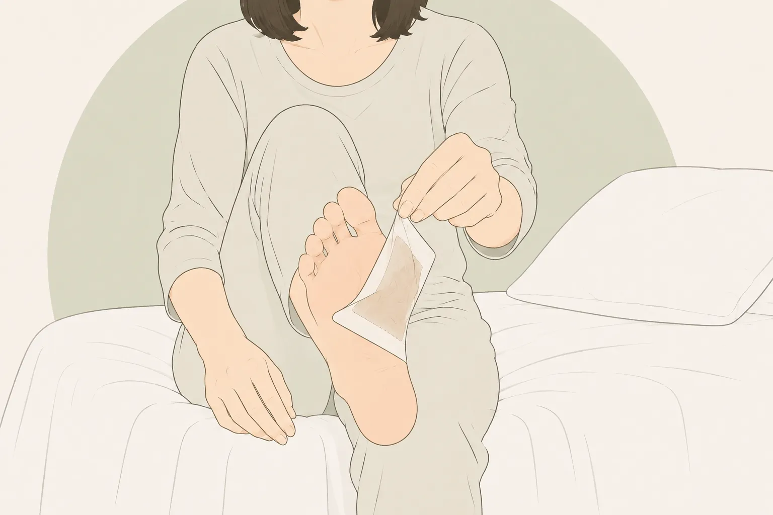 足裏シート が色づいた様子を表すイラスト